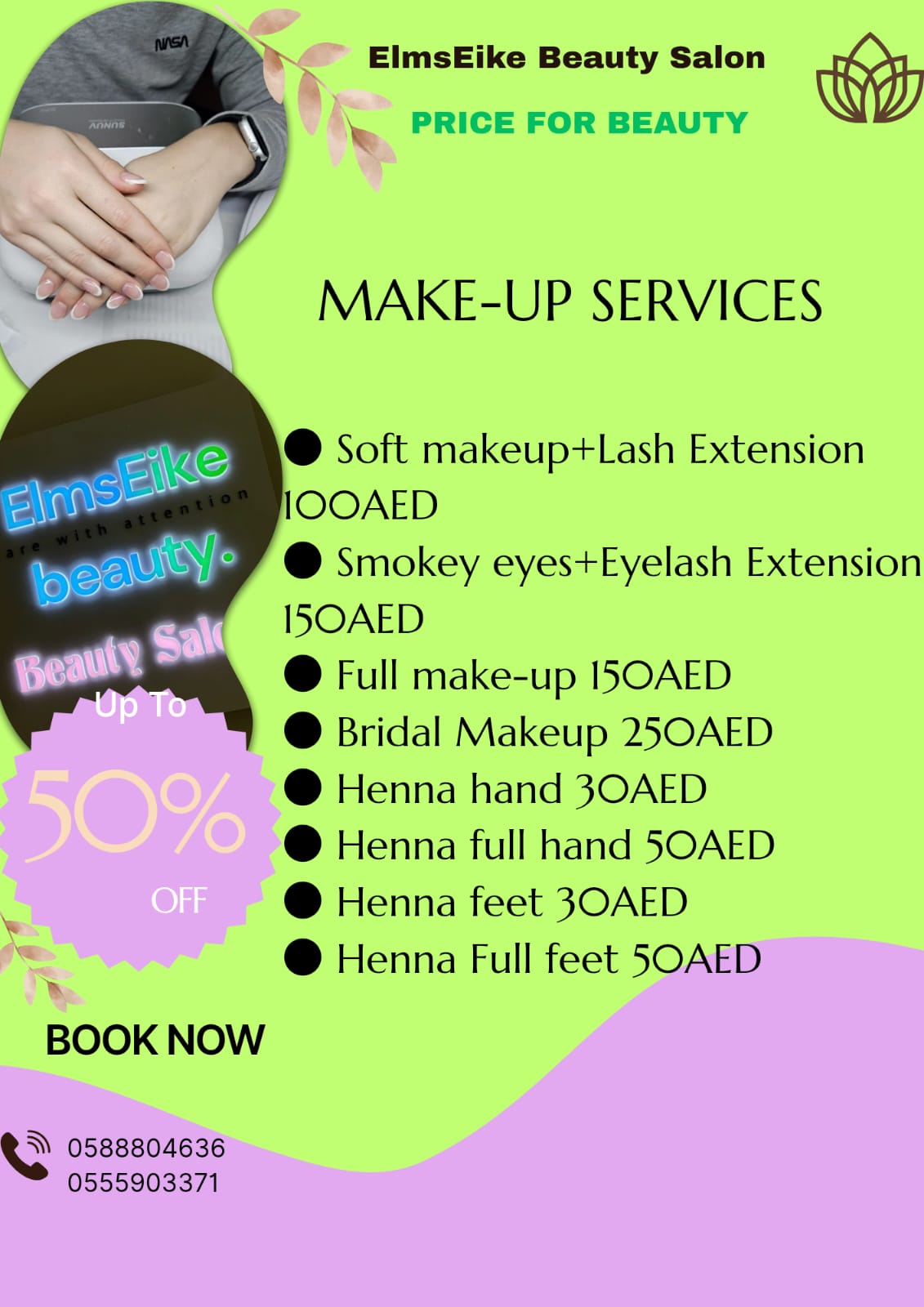 Make-Up Services price list